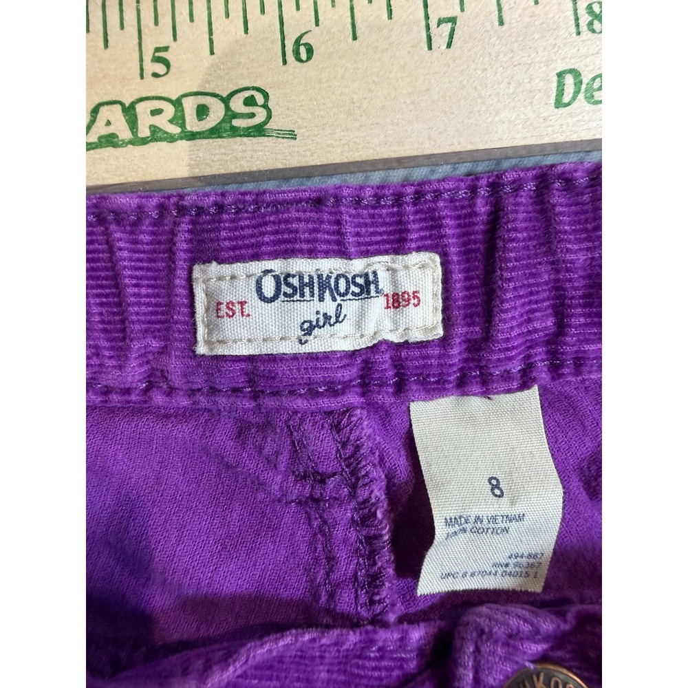 OshKosh Bgosh Girls Purple Corduroy Flare Pants Adjustable Waist Size 8 - Picture 3 of 7